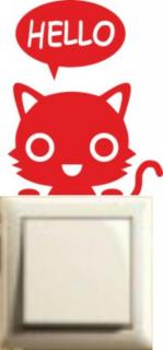 Falmatrica, faltetoválás - Villanykapcsoló macska, 8 x 10 cm