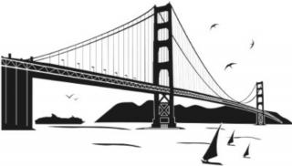 Falmatrica - Golden Gate híd, 120 x 70 cm