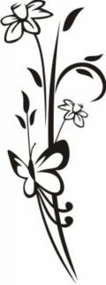 Falmatrica - virág és pillangó 43 x 115 cm