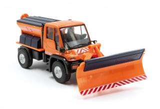 Mercedes-Benz Unimog Hókotró kotrólapáttal modell, játék 1:40