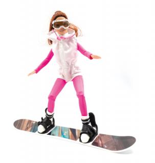 Snowboardos, hódeszkás baba 28 cm