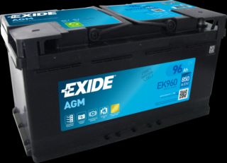 EXIDE AGM 96Ah jobb+ EK960 akkumulátor