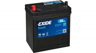 Exide Excell 35Ah bal+ vékony sarus akkumulátor EB357