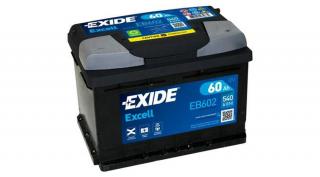 EXIDE Excell 60Ah jobb+ EB602 akkumulátor