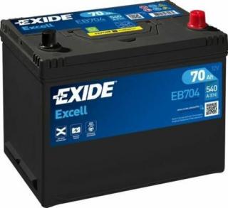 Exide Excell 70Ah jobb+ akkumulátor EB704