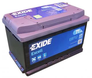 EXIDE Excell 71Ah jobb+ EB712 akkumulátor