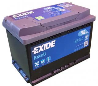 EXIDE Excell 74Ah jobb+ EB740 akkumulátor