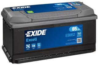 EXIDE Excell 85Ah jobb+ EB852 akkumulátor