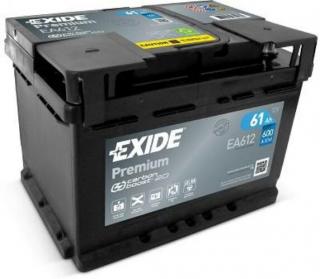 EXIDE Premium 61Ah jobb+ EA612 akkumulátor