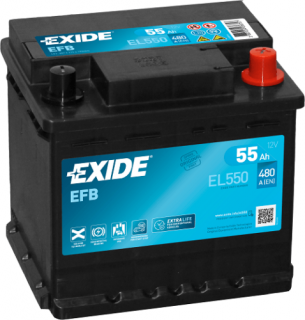 EXIDE Start-Stop 55Ah jobb+ EL550 akkumulátor