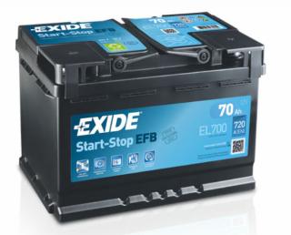 EXIDE Start-Stop 70Ah jobb+ EL700 akkumulátor
