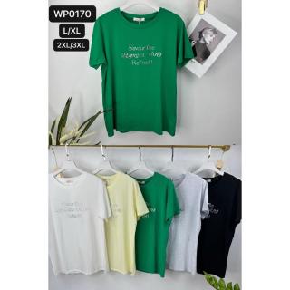 EMT Póló pamut női póló mintás – 2XL/3XL Fekete