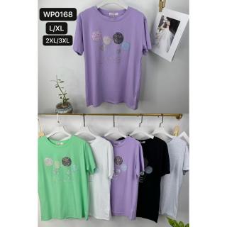 EMT Póló pamut női póló mintás – 2XL/3XL Lila