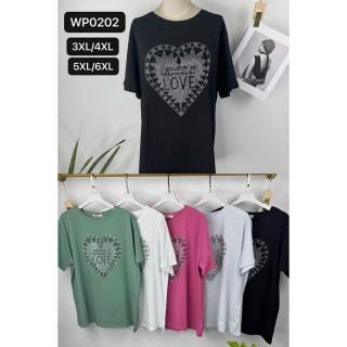 EMT Póló pamut női póló mintás – 3XL/4XL Zöld