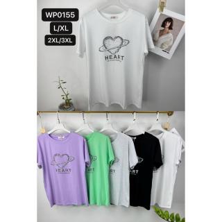 EMT Póló pamut női póló mintás – L/XL Lila