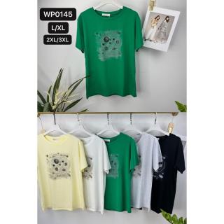 EMT Póló pamut női póló mintás – L/XL Zöld
