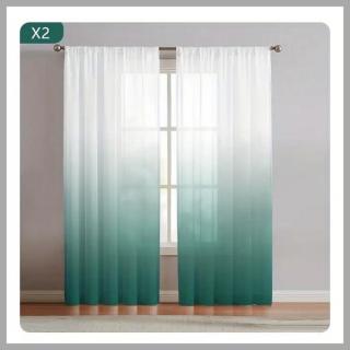 2 Paneles Függöny -Zöld színben 132x183 cm UN04758-b