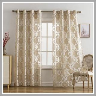 2 Paneles, Klasszikus Jacquard Átlátszó Függöny 100x200 cm, 2db LU621413-c