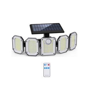 5 fejes napelemes mozgásérzékelős LED biztonsági lámpa távirányítóval  CH23-120