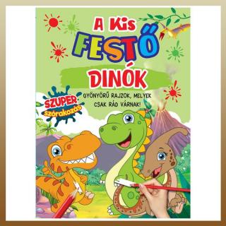 A kis festő dinók + vízfesték ecsettel 947928