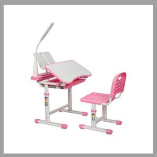 Állítható magasságú, többfunkciós, gyerek íróasztal rózsaszín HOP1001317-2
