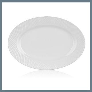 BANQUET DIAMOND LINE ovális kerámia tányér, 34,5 x 24,2 cm, fehér 60322123