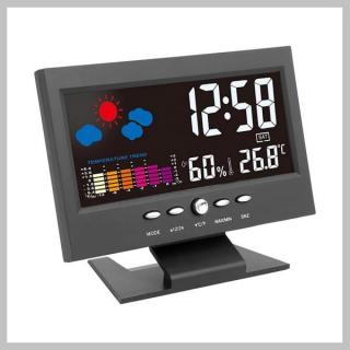 Digitális asztali óra hőmérővel,  időjárás-állomással, LCD-kijelzővel 594192