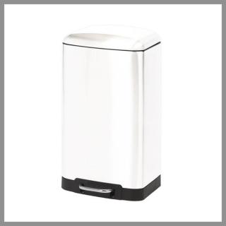 Dupla pedálos szemetes, 30 literes – fém, fehér 34609
