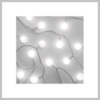 Elemes fehér golyós fényfüzér 10 LED - 1,5 m fehér 96015LIB-101WC