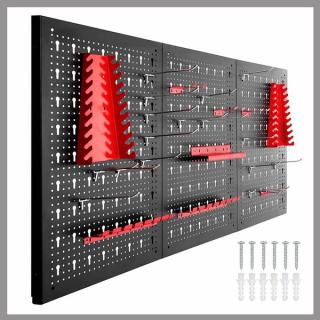 Fém, fali szerszámtartó panel kampókkal és tárolókkal HOP1001503