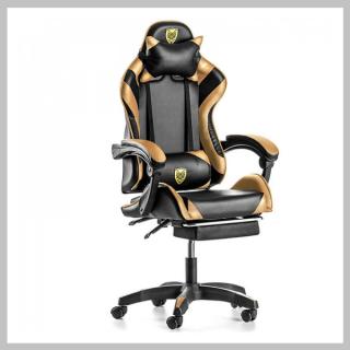 Gamer szék arany - fekete lábtartóval ZT-G264ZLO