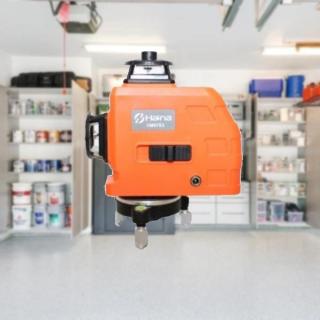 Haina HM6763 Akkumulátoros Önbeállós 12-Vonalas Szintező Lézer Zöld 3D -360° -2x Aksi