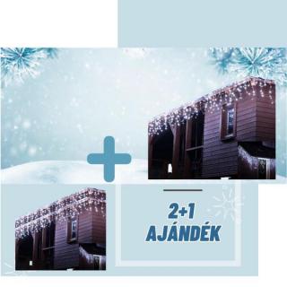 Hideg fehér jégcsap fűzér, 180 LED 8 méter 2+1 AKCIÓ icicle180Hakcio