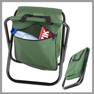Horgász szék beépített táskával - zöld 01667