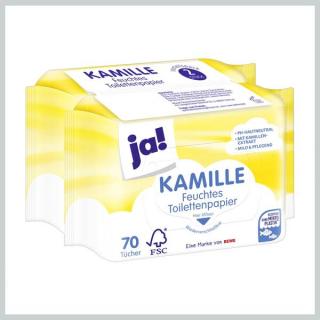 ja! Nedves toalettpapír kamilla kivonattal, 70 darab, 2 csomag 8379864