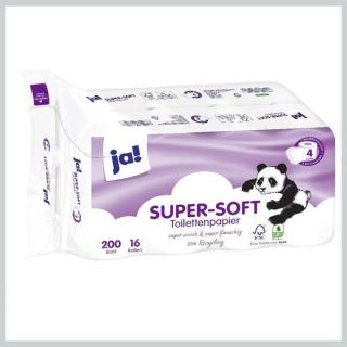 ja! SUPER-SOFT toalettpapír, 4 rétegű, 16 tekercs 7644482