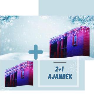 Kék fehér jégcsap fűzér, 180 LED 8 méter 2+1 AKCIÓ icicle180Kakcio