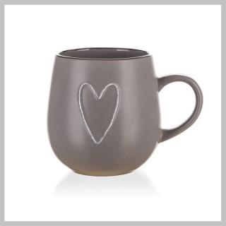 Kerámia bögre HEART 500 ml, barna 60221524B