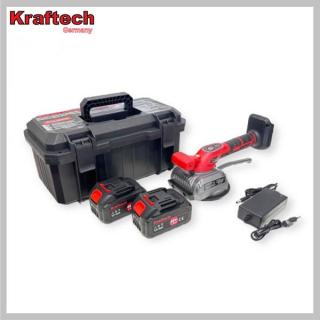 KrafTech Akkumulátoros Csempe Vibrátor, 125mm Tárcsa 42V 2 akkuval KT/TIL-48xPro