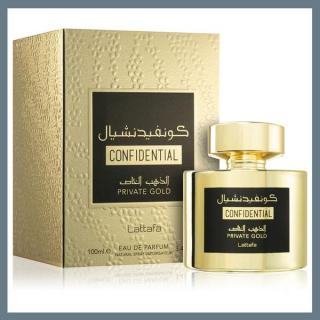 Lattafa Confidential Private Gold Arab parfüm 100 ml - Uniszex 6291107459707