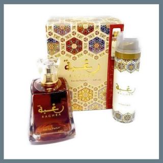 Lattafa Raghba Arab parfüm 100 ml + Dezodor Spray 50 ml 6225709721238