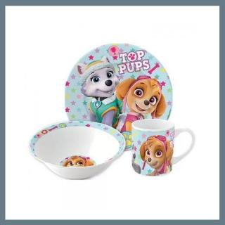 Mancs Őrjárat Girl Stars porcelán étkészlet díszdobozban STF40655