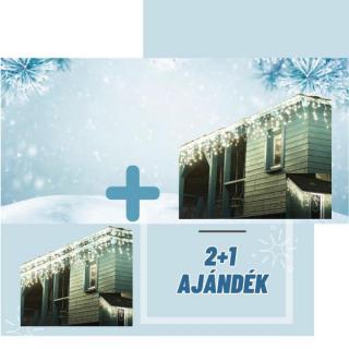 Meleg fehér jégcsap fűzér, 180 LED 8 méter 2+1 AKCIÓ icicle180Makcio