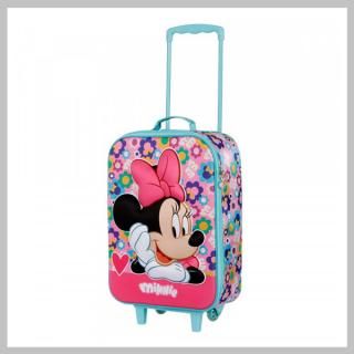 Minnie Mouse Heart puha 3D guruló bőrönd, rózsaszín ZT06527
