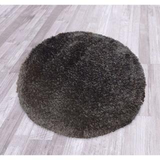 Puffy egyszínű kerek szőnyeg 120cm - fekete