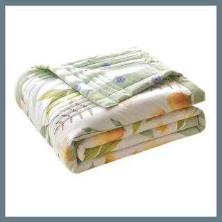 Puha légáteresztős nyári takaró 203x229cm - Sárga virágok PW68406-16