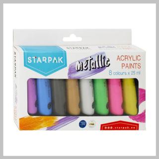 STARPAK metálfényű akrilfesték 8 szín 25ml 484980