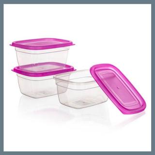 SUPER VALUE Műanyag tárolódoboz szett 0,55 l, 3 db 55075046-A