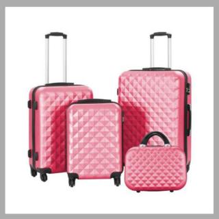 Utazóbőrönd szett kozmetikai táskával, mályva színű HOP1001471-1