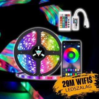 WiFi RGB LED szalag szett távirányítóval 20m